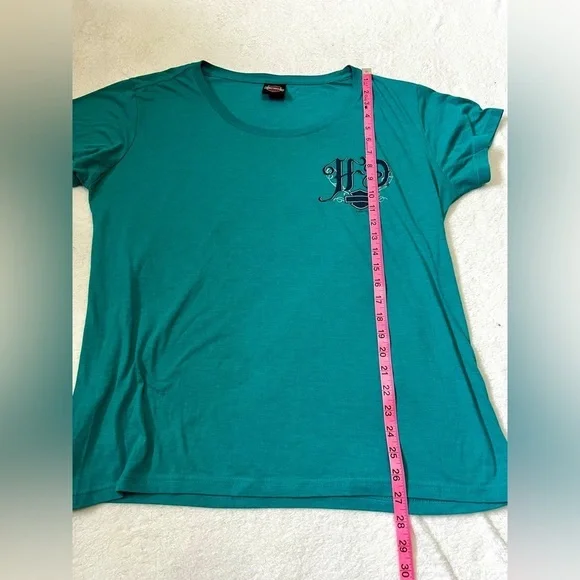 Harley Davidson Sturgis Teal Short Sleeve Top - XL* - Picture 4 of 9